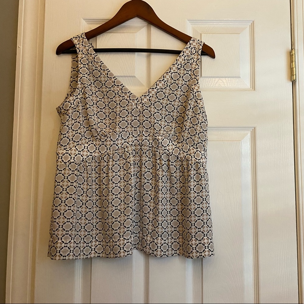 LOFT empire waist , double V, sleeveless top